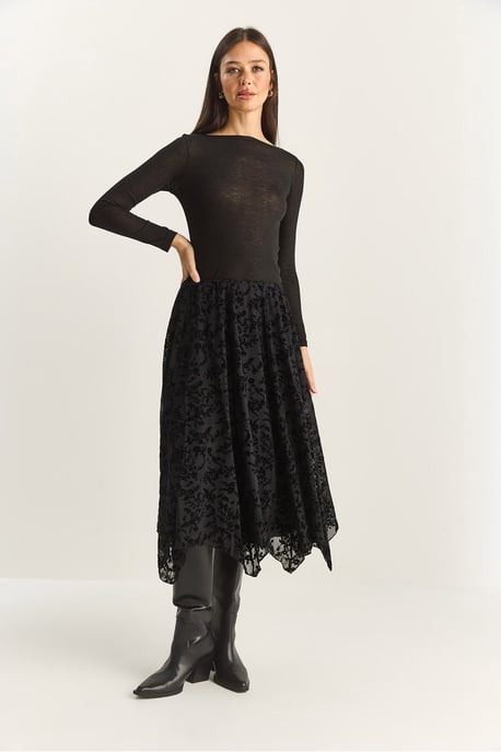 Hoge Taille Asymmetrische Midi Rok - Image 4
