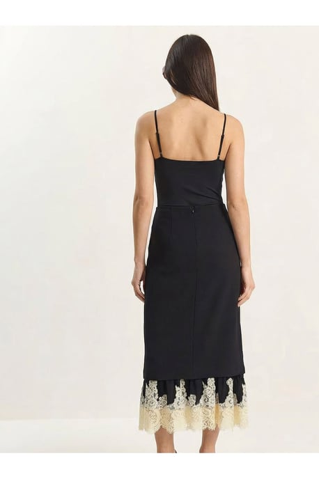 Hoge Taille Midi Rok met Kantonderzijde - Image 4