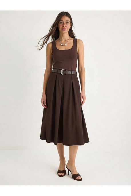 Hoge Taille Midi Rok met Ceintuurs - Image 2