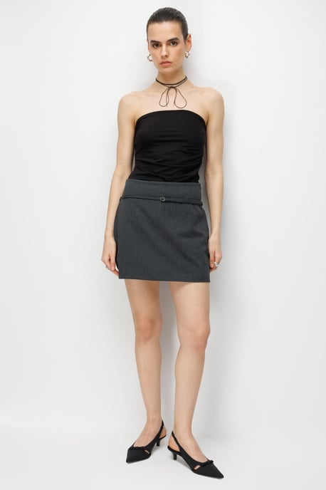Hoge taille minirok met riem - Image 3