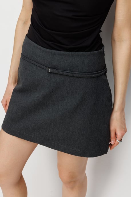 Hoge taille minirok met riem - Image 5