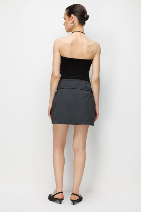 Hoge taille minirok met riem - Image 6