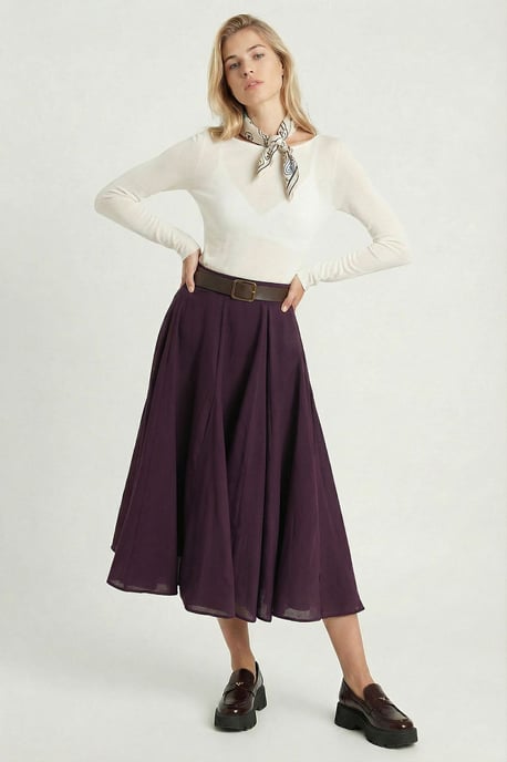 Hoge Taille A-Lijn Midi Rok - Image 2