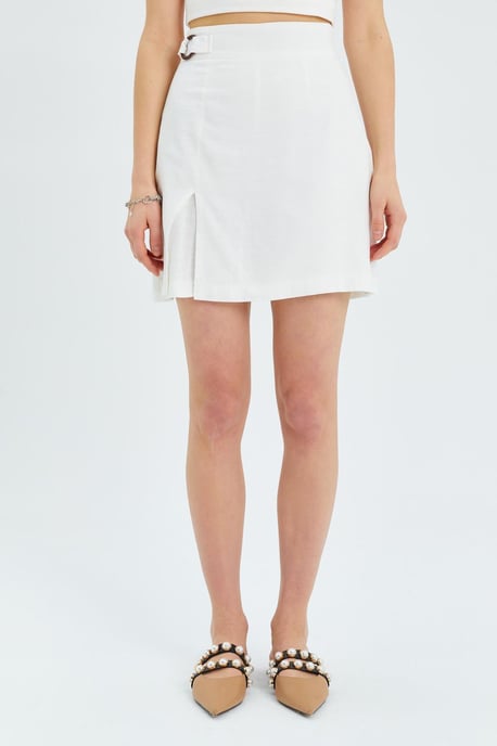 Belted Hoge Taille Wrap Front Shorts met Splitdetail - Image 4