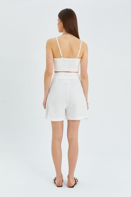 Belted Hoge Taille Wrap Front Shorts met Splitdetail - Image 6