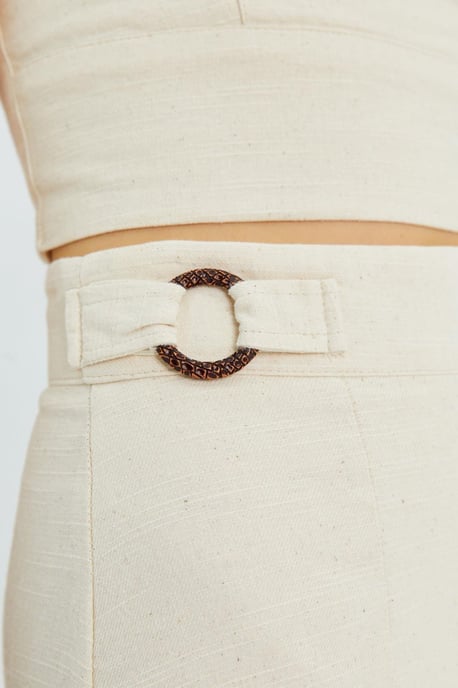 Belted Hoge Taille Wrap Front Shorts met Splitdetail - Image 5