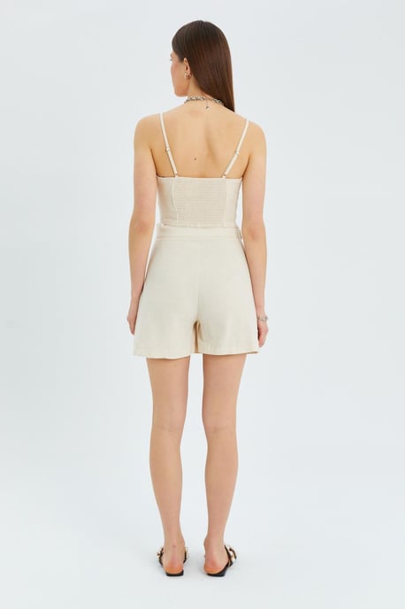 Belted Hoge Taille Wrap Front Shorts met Splitdetail - Image 6