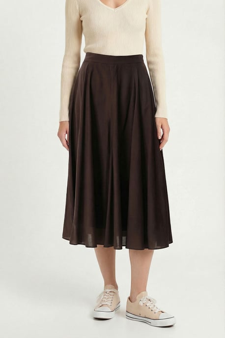 Hoge Taille A-Lijn Midi Rok - Image 3
