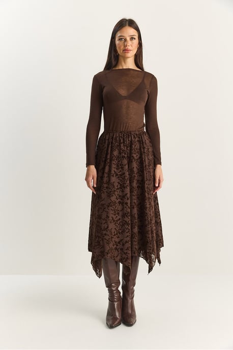 Hoge Taille Asymmetrische Midi Rok - Image 2