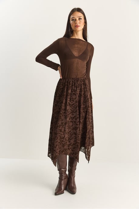 Hoge Taille Asymmetrische Midi Rok - Image 3