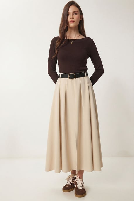 Gestrikte Hoge Taille Midi Rok - Image 2
