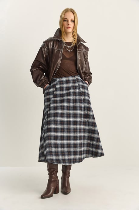 Hoge Taille Midi Rok - Image 4