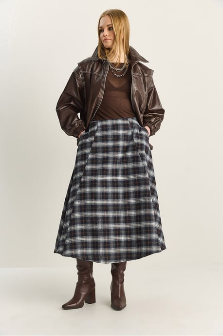 Hoge Taille Midi Rok - Image 5