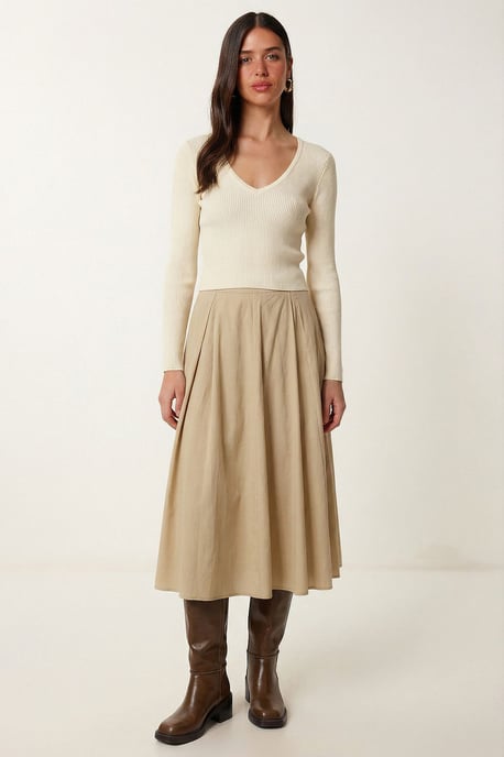 Hoge Taille A-Lijn Midi Rok - Image 2