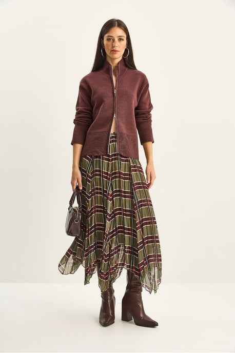Geruite Midi Rok met Voering - Image 2