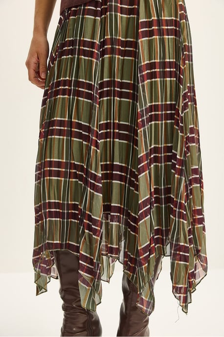 Geruite Midi Rok met Voering - Image 5