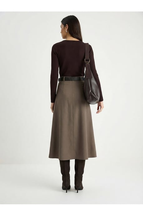 Hoge Taille Midi Rok met Ceintuur - Image 5