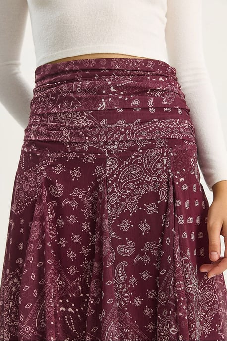 Hoge Taille Etnische Print Midi Rok - Image 6