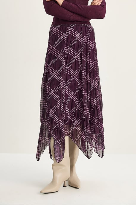 Gestreepte Geruite Midi Rok - Image 6
