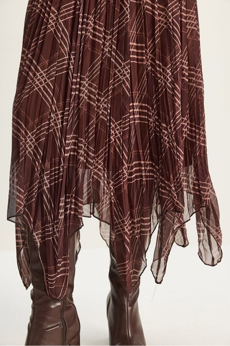 Geklede Ruit Midi Rok - Image 6