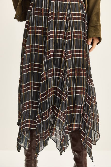 Geruite Midi Rok met Voering - Image 5