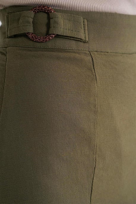 Belted Hoge Taille Wrap Front Shorts met Splitdetail - Image 6