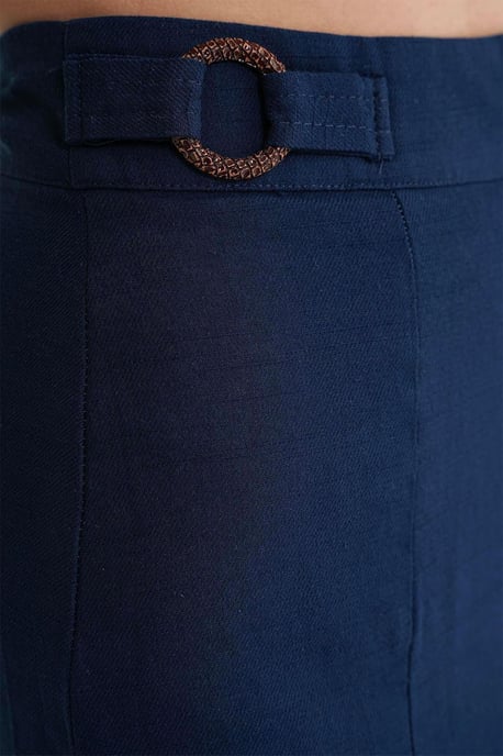 Belted Hoge Taille Wrap Front Shorts met Splitdetail - Image 4