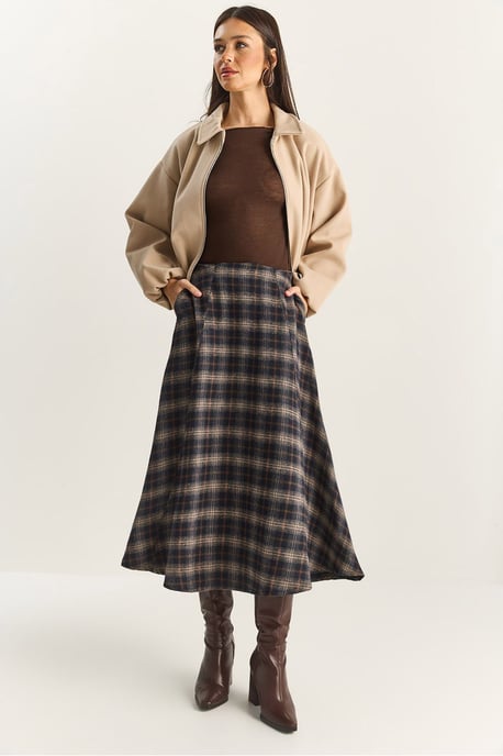 Hoge Taille Midi Rok - Image 1