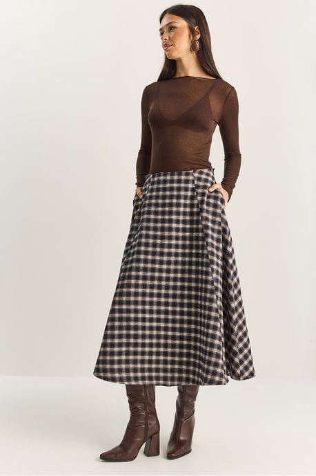 Hoge Taille Midi Rok - Image 1