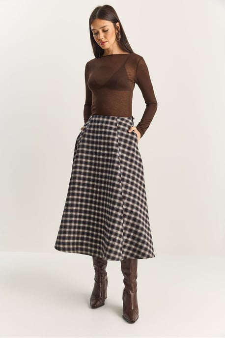 Hoge Taille Midi Rok - Image 3
