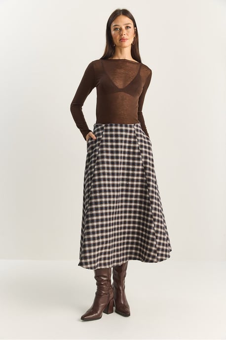 Hoge Taille Midi Rok - Image 5