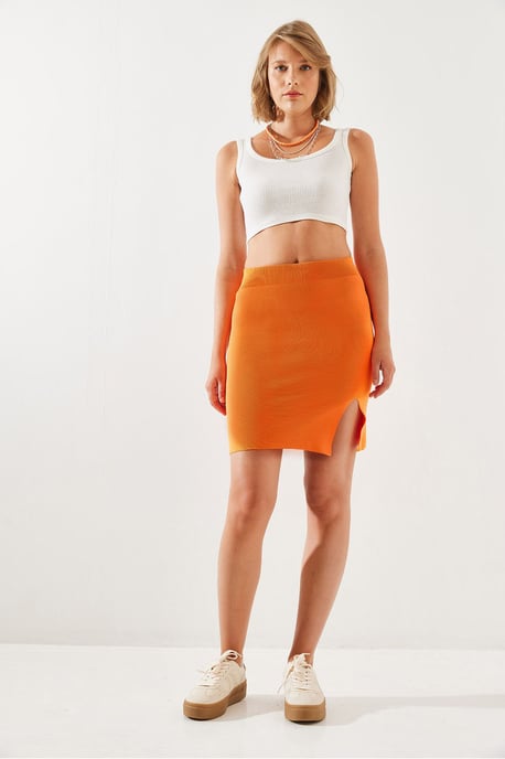 Hoge Taille Minirok met Split - Image 4