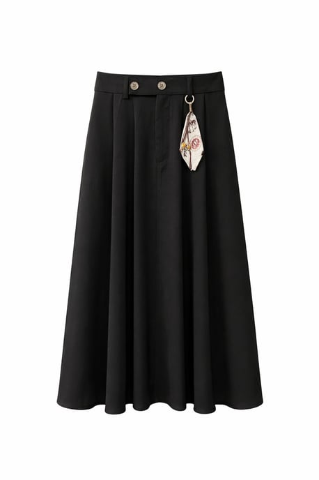 Hoge Taille A-Lijn Midi Rok met Accessoires - Image 1