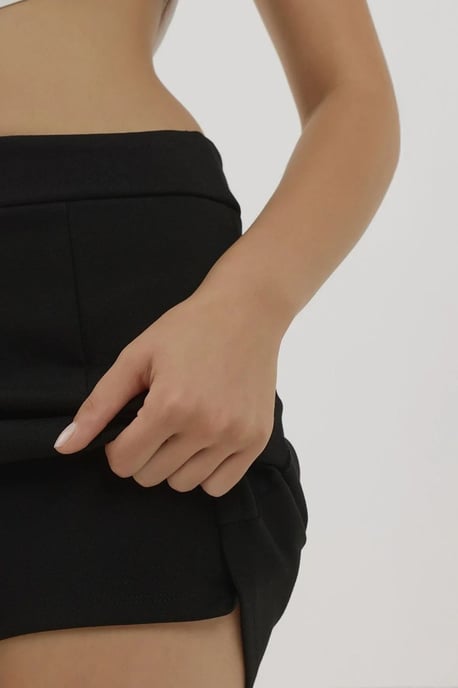 Gestructureerde Mini Short met Elastische Taille - Image 2
