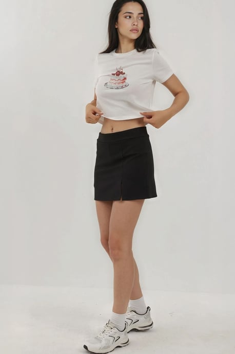 Gestructureerde Mini Short met Elastische Taille - Image 3