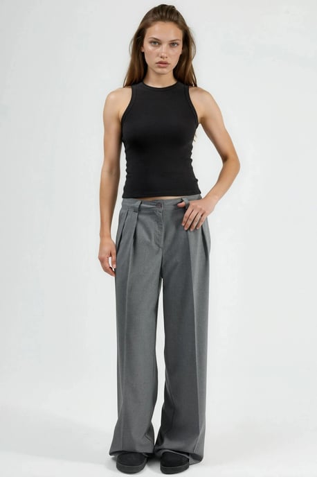 Geribbelde Crew Neck Mouwloze Tanktop - Image 4