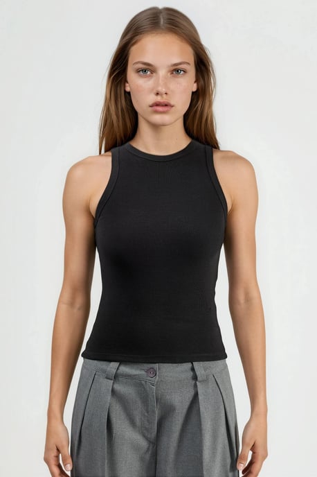 Geribbelde Crew Neck Mouwloze Tanktop - Image 6