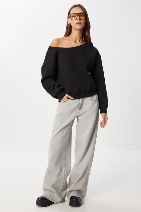 Asymmetrische Kraag Sweater - Image 2