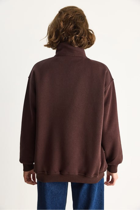 Ritskraag Bedrukt Relaxed Fit Sweatshirt - Image 6