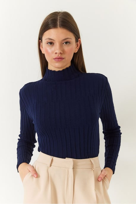 Gefitte Ribbeld Turtleneck Trui - Image 2