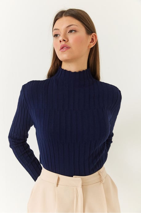 Gefitte Ribbeld Turtleneck Trui - Image 3