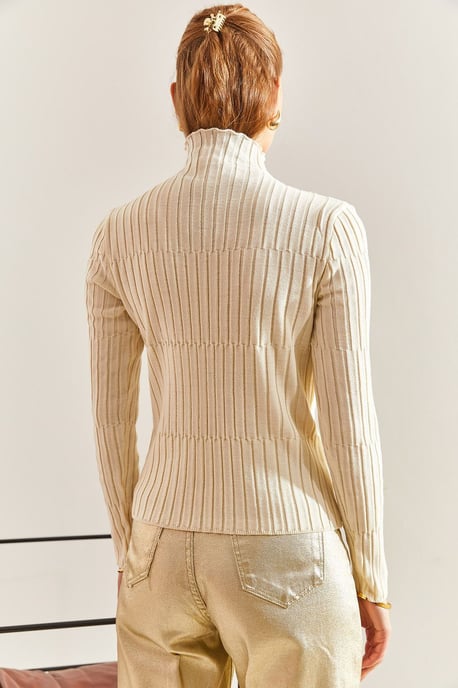Gefitte Ribbeld Turtleneck Trui - Image 2