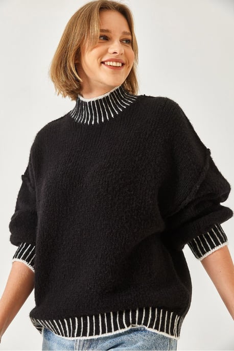 Patroon Turtleneck Losse Fit Trui - Image 2