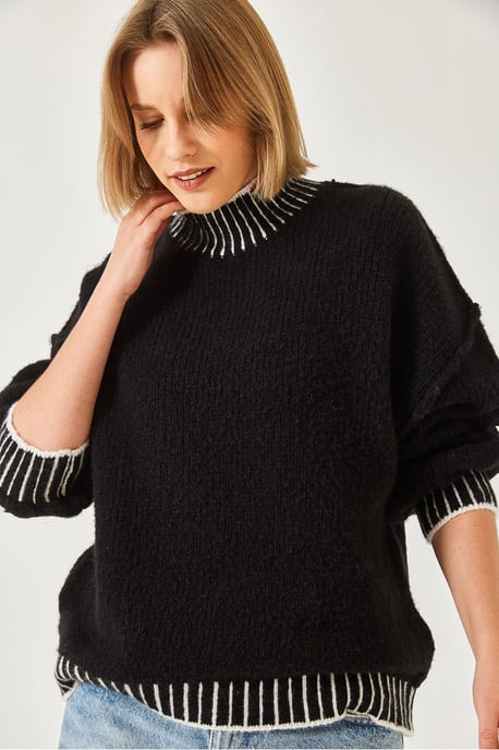 Patroon Turtleneck Losse Fit Trui - Image 3