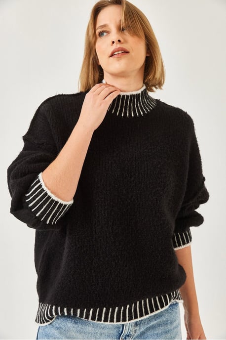 Patroon Turtleneck Losse Fit Trui - Image 4