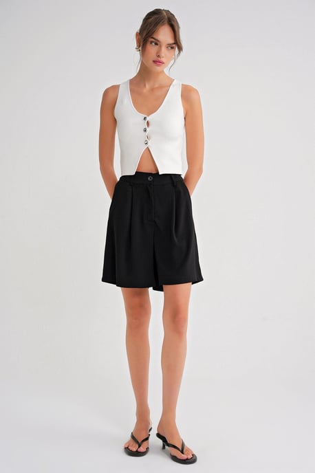Hoge Taille Geknoopte Zak Shorts - Image 4