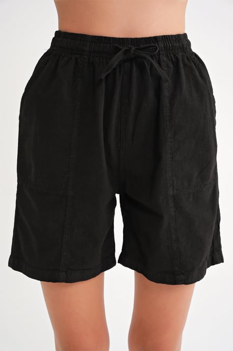Hoge Taille Katoenen Trekkoord Mini Shorts - Image 4
