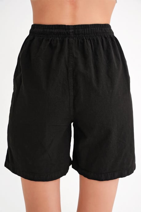 Hoge Taille Katoenen Trekkoord Mini Shorts - Image 6