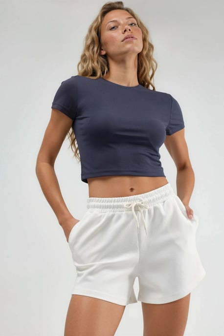 Elastische Taille Modal Shorts met Zakken - Image 2