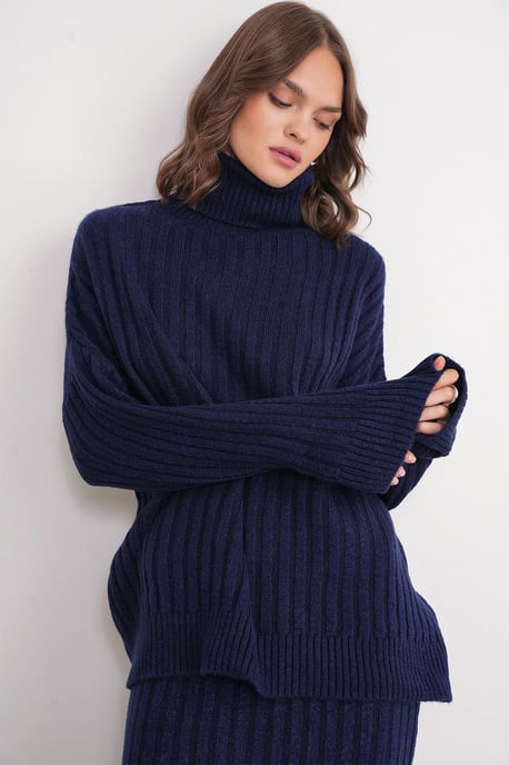 Oversized Ribbels Turtleneck Trui - Image 4